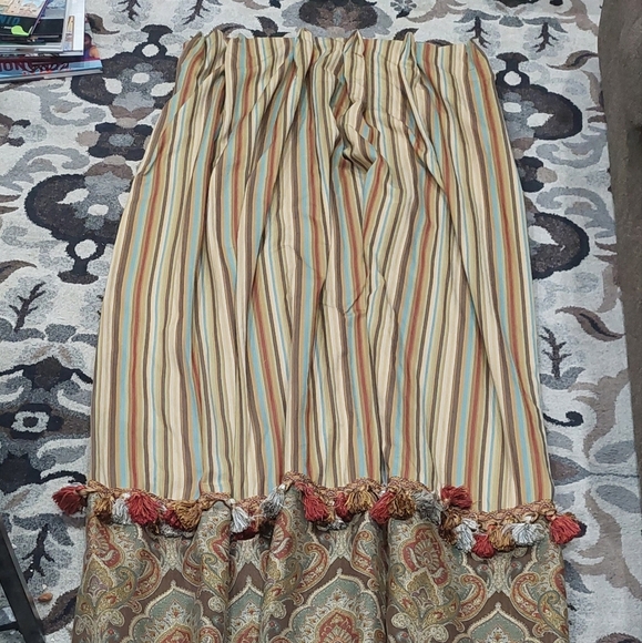 Custom Made Black-Out Lined Drapes 2 Panels 26x98 Damask Mixed Pattern Curtains - Picture 12 of 12